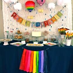 Hot Air Balloon Sky Birthday Rainbow Hot Air Balloon 1st Birthday Catch My Party