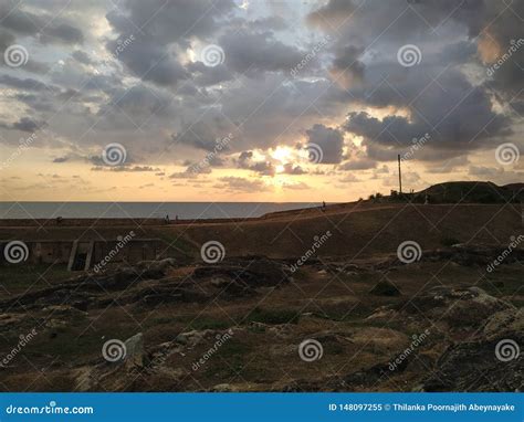 Gall Fort Sunset in Sri Lanka Stock Image - Image of beach, evening ...