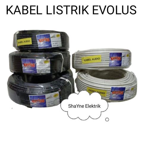 Jual KABEL Listrik Isi 2 SERABUT 2X0 75 EVOLUS 50 Meter Hitam Putih