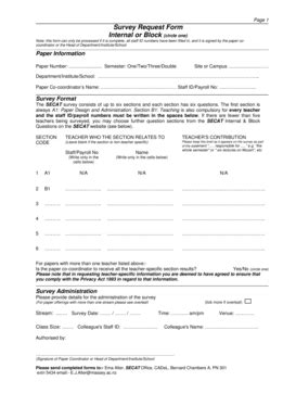 Fillable Online Tdu Massey Ac Survey Request Form Internal Or Block