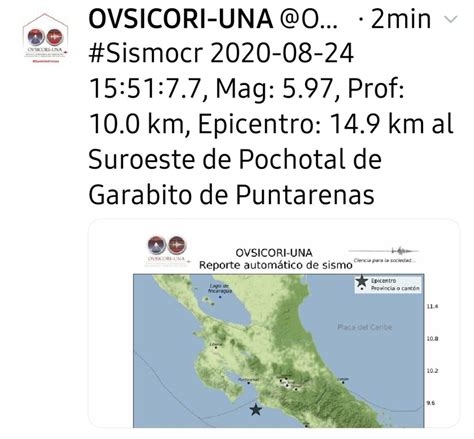 Hace Pocos Minutos P M Costa Rica Registr Un Fuerte Sismo De