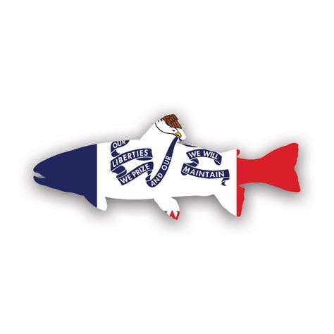 Iowa State Shaped Trout Sticker Decal Self Adhesive Vinyl