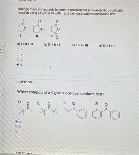 Solved Arrange These Compounds In Order Of Reactivity For A Chegg