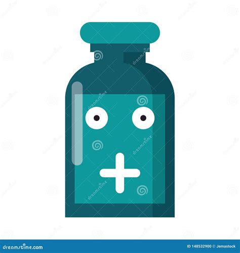 Medicine Bottle Cute Cartoon Vector Illustration Stock Vector Illustration Of Healthcare