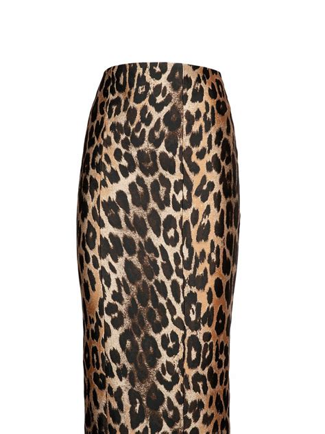 Balmain Leopard Print Pencil Midi Skirt Balmain