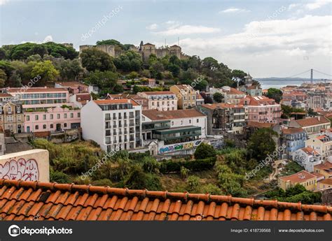 Beautiful View Old Historic City Buildings Castle Central Lisbon ...