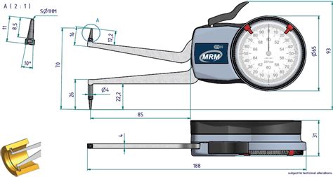 Mrm H Internal Dial Caliper Gauge To Mm Mrm Metrology