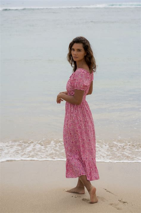 DRESS HS329P139 FLORA MAXI PEACH FIZZ Naked Gypsy