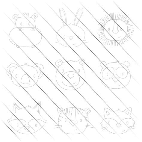 Plotterdatei Löwenjunges Tierbuttons Single Line Gewerbliche Lizenz