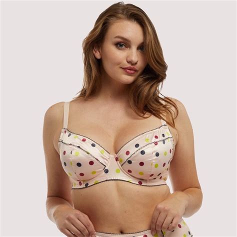 Playful Promises Intimates And Sleepwear Nwt Satin Peach Dots Bra