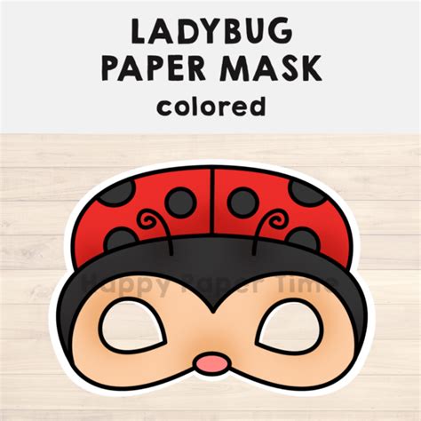 Ladybug Paper Mask Printable Insect Craft Activity Template Made By