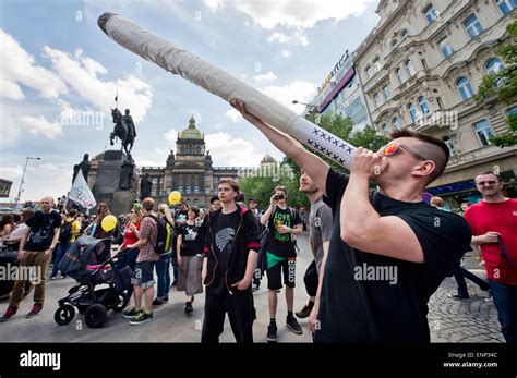 Prague Czech Republic 8th May 2015 Some 5000 Mainly Young People