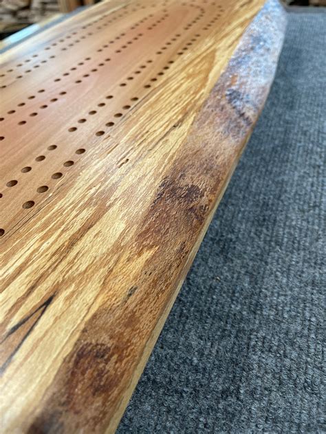 Extra Large Spalted Beach Cribbage Board With Live Edge Real Etsy