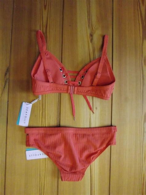 Seafolly Inka Rib Lace Up Bralette Bikini Size Rrp Bnwt Ebay