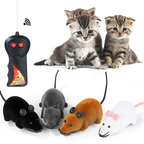 Новый Забавный Pet Cat Игрушки RC Мышь с Беспроводной Пульт ...