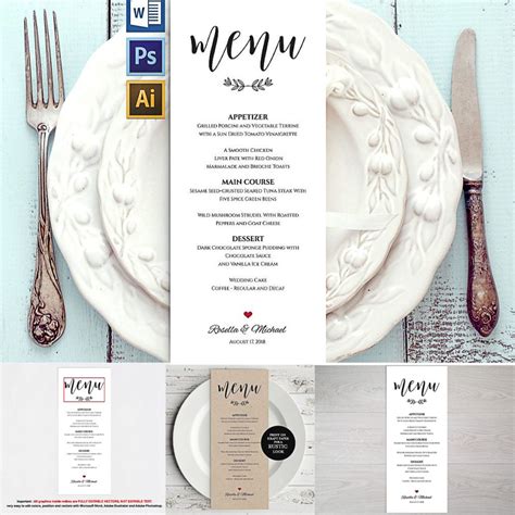 Wedding Menu Template | Free download