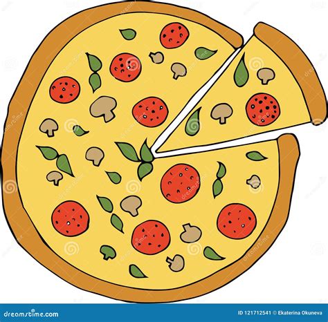 Illustrazione Di Vettore Del Fumetto Di Pizza Italiana Illustrazione