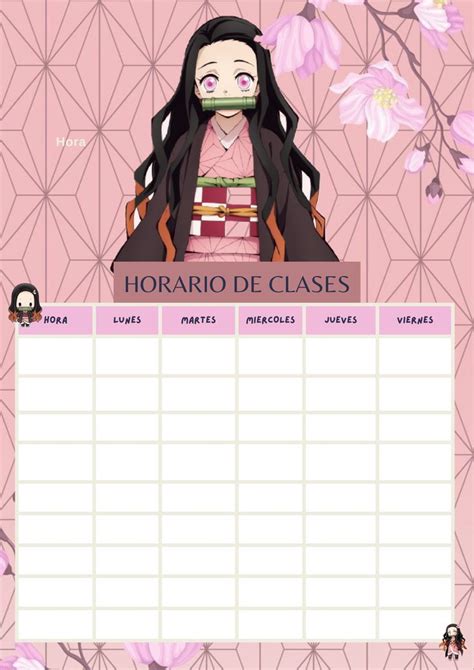 Horario Nezuko Horarios Para Imprimir Horario Horario De Clases