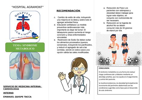 Triptico De Factores De Riesgo Cardiovascular Hospital Agramont A The