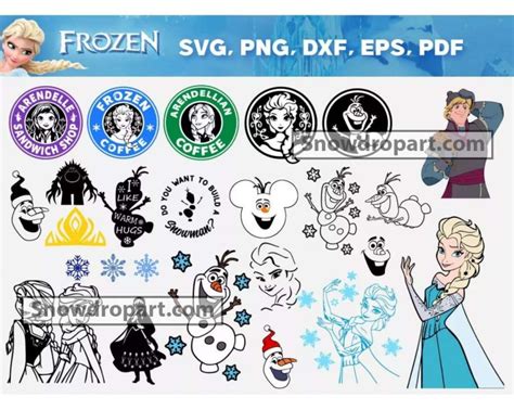 145 Frozen Svg Bundle Frozen Svg Elsa Svg Anna Svg Olaf Svg