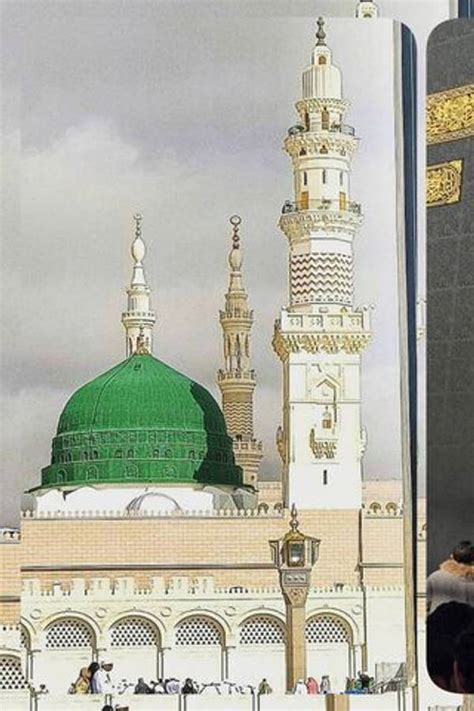 Download Madina Green Dome Grey Skies Wallpaper | Wallpapers.com