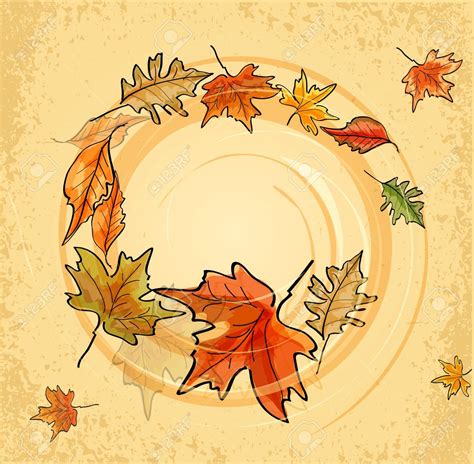 Vector Vintage Background With Autumn Leaves Background Vintage