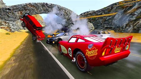 Crazy Lightning McQueen Crashes GTA 4 Real Car Crashes Ep 51 YouTube