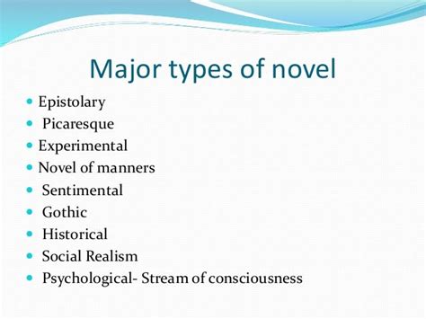 Types Of Novel