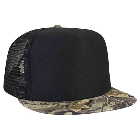 Otto Cap Otto Snap Camouflage 5 Panel High Crown Mesh Back Trucker Hat