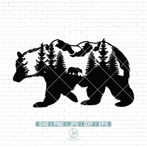 Bear Svg Wilderness Svg Camping Svg Grizzly Bear Svg Etsy Australia