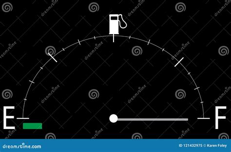 Illustrated Gas Gauge with Full Tank Stock Illustration - Illustration ...