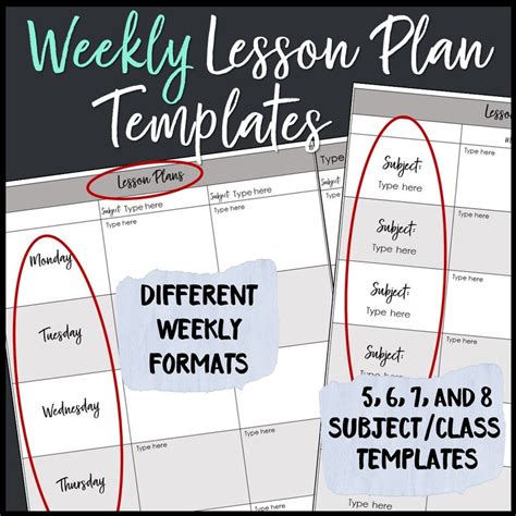 Editable Lesson Plan Templates For Teachers Lesson Plan Templates For Educators Black And