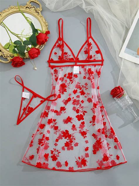 Lingerie Transparente Transparente Camisola Sexy Rom Ntica E Atraente Para Mulheres Shein Pt