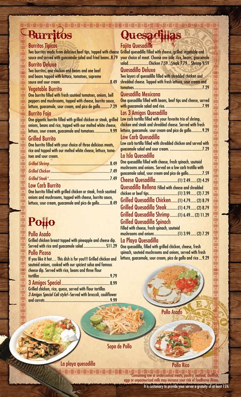 Los 3 Amigos Menu In Trenton Georgia Usa