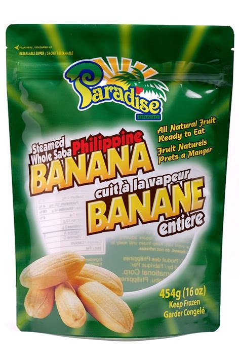 Paradise Brand IQF Steamed Whole Saba Banana 454g Profoodcorp