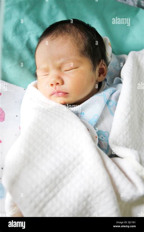 Newborn Asian Baby Girl In Hospital Stock Photo Alamy