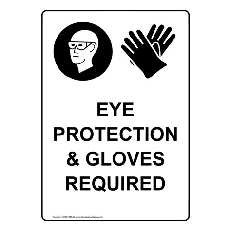 Eye Protection Gloves Required Sign With Symbol Nhe