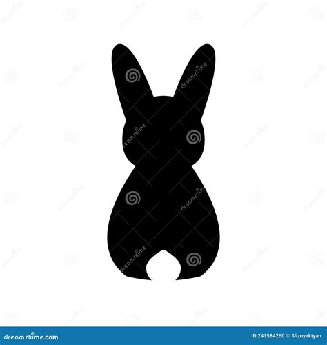 Vector Silhouette Of A Black Rabbit On A Transparent Background Back