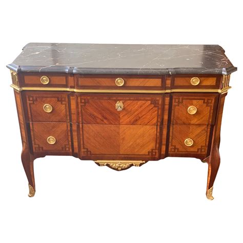 Louis Xv Louis Xvi Transition Commode Geometric Marquetry Th