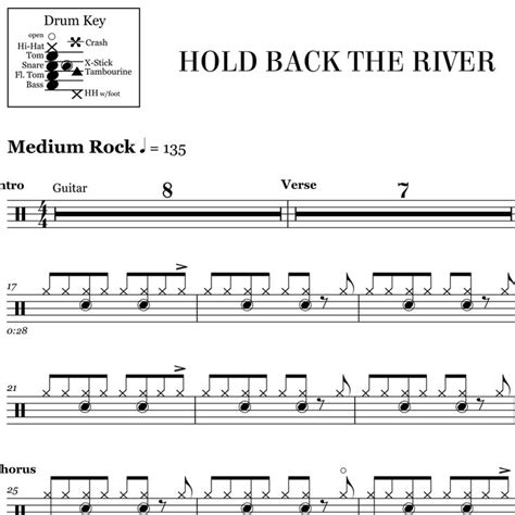 Hold Back The River James Bay Drum Sheet Music Drum Sheet Music