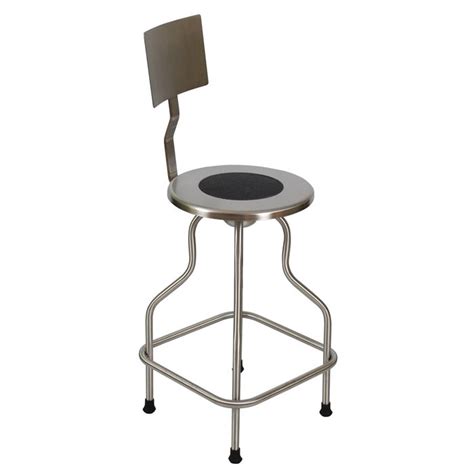 Backrest Stainless Steel Rotating Stool