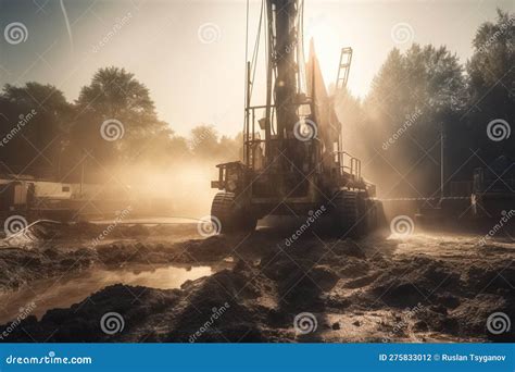 Drilling a Geothermal Well with a Groundwater Well Drilling Rig. Ground ...