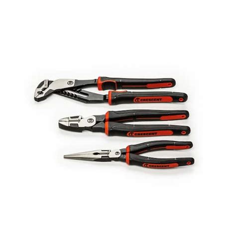 Crescent Z2 Mixed Dual Material High Leverage Plier Set 3 Piece Z2set3cg The Home Depot