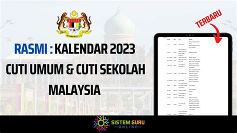 Kalendar 2023 Cuti Umum Cuti Sekolah Malaysia