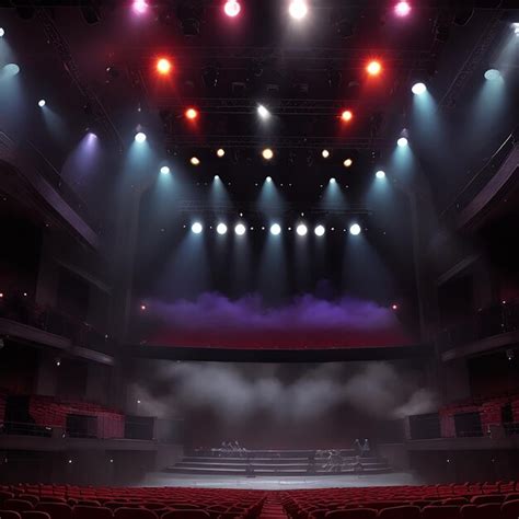 Premium Ai Image Illuminated Empty Concert Stage With Smoke Generated