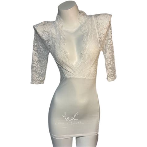 L L Lingerie Women Sexy Secretary Uniform Costume Roleplay Deep V Tight Dress For Sex