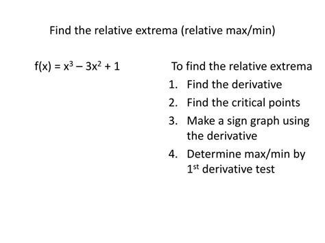 Ppt Calculus Section 42 Find Relative Extrema And Graph Functions