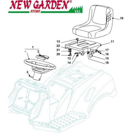 Exploded View Seat And Steering Wheel Cm J H Lawn Tractor Caste