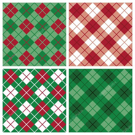 Argyle Plaid Pattern In Red And Green Stock Vector Lisann