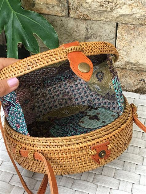 Round Bag Round Rattan Bag Bali Rattan Bag Ata Bag Medium Bags